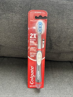 Colgate 360 Optic White Sonic Powered Toothbrush - Soft Bristles, Tongue Cleaner