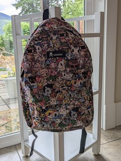 tokidoki Graphic Print Medium Backpack Zip Closure Pink Lining