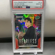 2024 PANINI PRIZM DRAFT PICKS FEARLESS RED ICE #FJS JULIAN SAYIN PSA 10