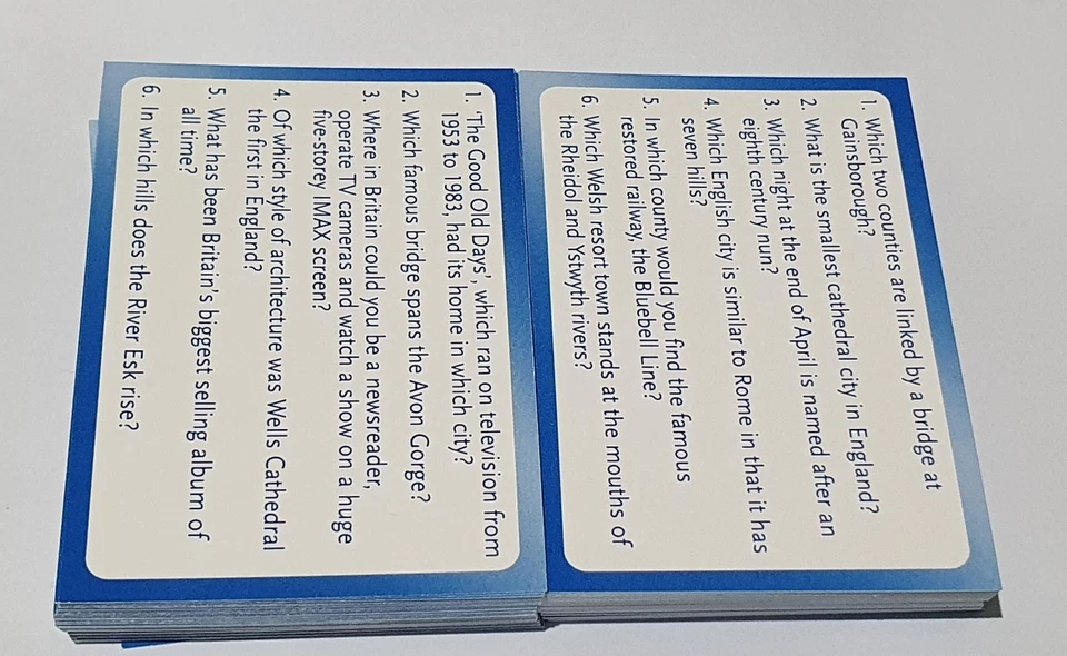 200 CARDS AROUND BRITAIN TRIVIA  1200 QUESTIONS AND ANSWERS - Image 1 of 1