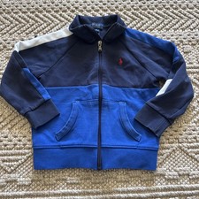 Polo Ralph Lauren Blue Double-Knit Track Jacket Youth Boys Sz 5