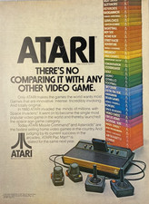 ATARI Video Game Consol "No Comparison with Other Video Game" Vtg Print Ad 1981