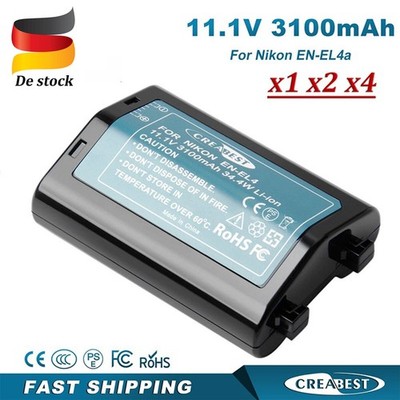 1-4Pcs 3.1Ah EN-EL4 Akku Für Nikon D2H D2X D2Xs D2Hs F6 D3S D3X D3 EN-EL4e EL4a