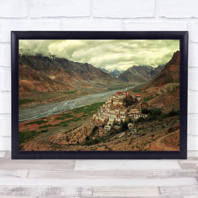 Ki Kloster Tal Berge Reise Sehenswürdigkeit Wandkunstdruck