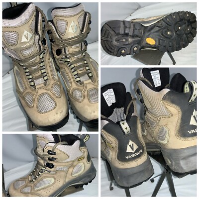 Vasque Gore-Tex Hiking Boots Sz 10 Women Tan Leather Vibram Soles YGI K0S-70