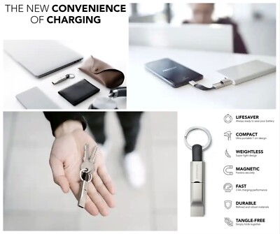 VONMÄHLEN High Five - Universal Compact 5 in 1 Charging Cable Keyring - New