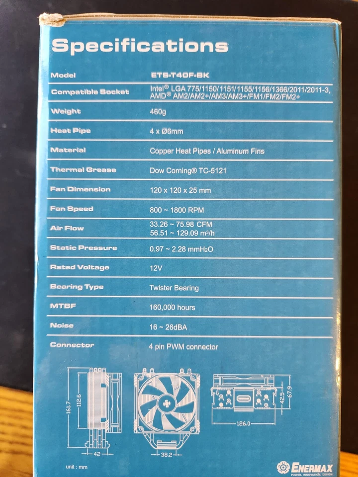 Enermax ETS-T40F-BK Black Twister CPU Cooler New Open Box 001 - Image 3 of 4