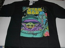 STAR WARS BABY YODA MENS BLACK T-SHIRT SIZE MEDIUM NEW