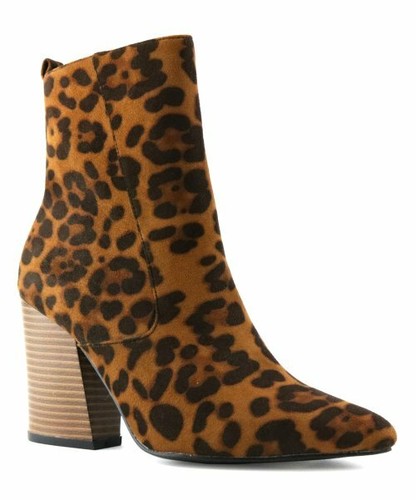 leopard print flat booties