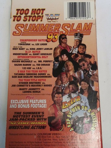 WWF - Summerslam 93 (VHS, 1993) Bret Hart Undertaker Shawn Michaels - Picture 2 of 7