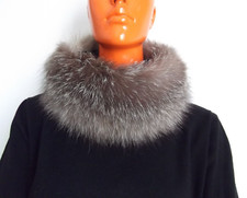 Pelliccia FUR Collo Scaldacollo Kragen Sharf Volpe SILVER Fox Fuchs ho visone