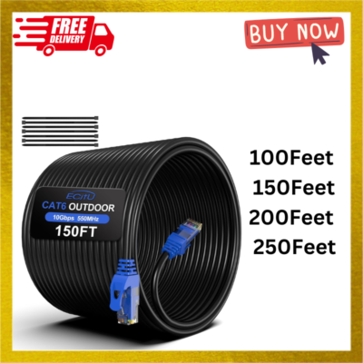 Cat 6 Outdoor Ethernet Cable 100 Ft Gbps Heavy Duty Internet Cable From - View #13
