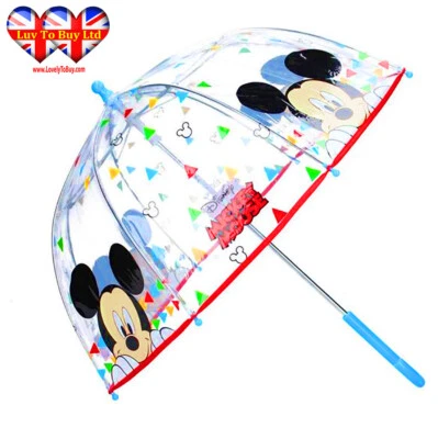 Disney Mickey Mouse Transparent Umbrella,Children's Umbrell Official Licensed