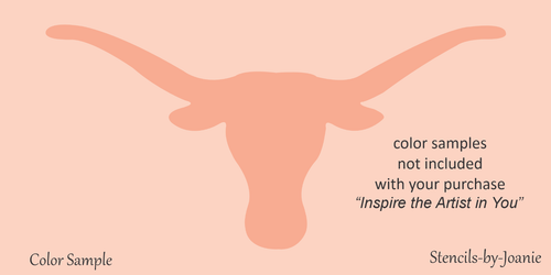 Stencil Joanie Longhorn Texas Breed Cattle Farm Ranch Country DIY Custom Signs - Picture 3 of 4