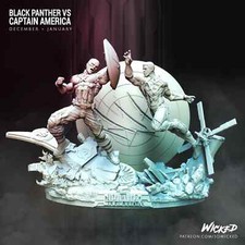 Black Panther Vs Captain America 3d Model | Unassembled | Unpainted | 1/12-1/4
