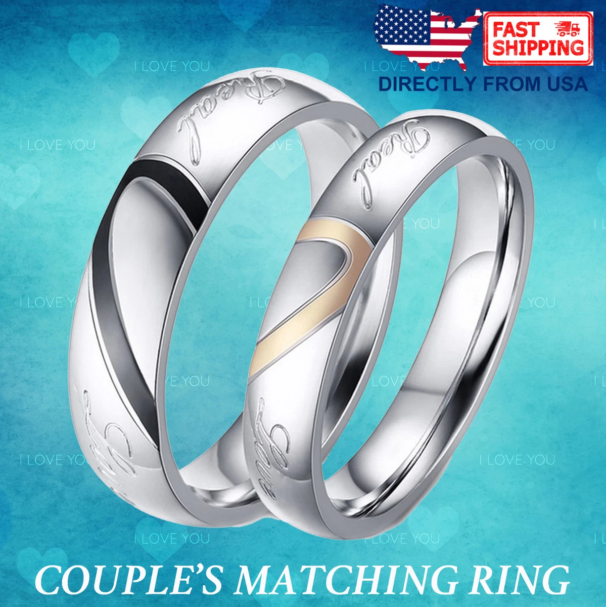 Silver Couple Matching Rings | Couple Matching Rings on huge discounts –  The Colourful Aura