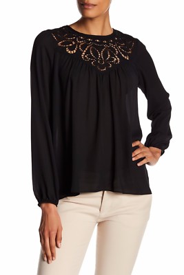 $220 NWT PARKER SzS EMBROIDERED JEWEL-NECK LONG SLEEVE PLEASANT