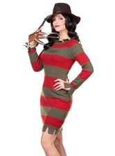 Freddy Krueger Kostüm für Frauen mit Hut und original Handschuh - Sei die