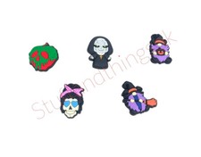 Set of 5 Shoe Charms Horror Halloween Scary Nun Witches Poisoned Apple NEW  