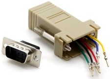 DB9 Male DB9M to RJ11 RJ12 Female 6P6C Telephone Phone 6 Wires Modular Adapter