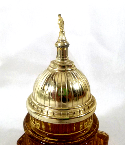 Avon 5 oz Leather After Shave Capitol Building Glass Bottle with Gold Dome Top - Picture 5 of 9