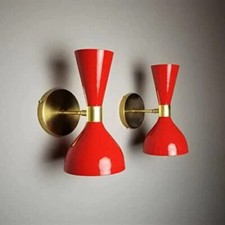 Pair of Mid Century Brass Italian Diabolo Wall Sconce Light Handmade wall Light