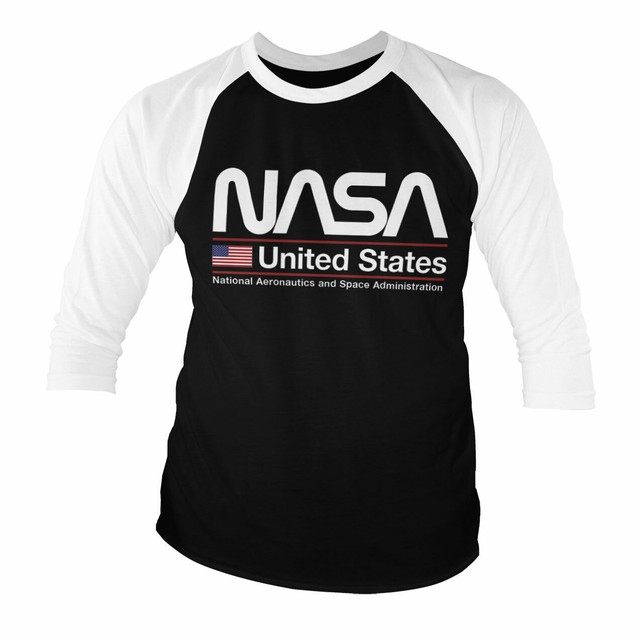 Officially Licensed NASA - United States Baseball 3/4 Sleeve T-Shirt S-XXL Sizes | eBay