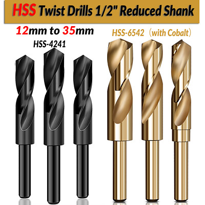 Blacksmith HSS Twist Drills Steel Metal 12mm ~ 35mm Drill Bit 1/2'' Reduced Shank