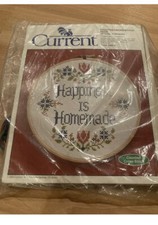 Vintage Cross Stitch Hoop Kit Happiness is Homemade 1984 Current Counted New