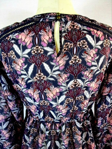 SKYLAR & JADE Damen Small L/S lila pink blau SCHNÜRUNG VORNE Blumenmuster Top (P)pm - Bild 7 von 12