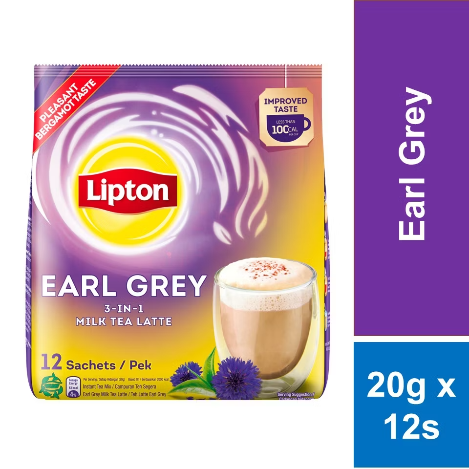 LIPTON Premium Instant Tea Milk Tea Latte EARL GREY(12 sachets x