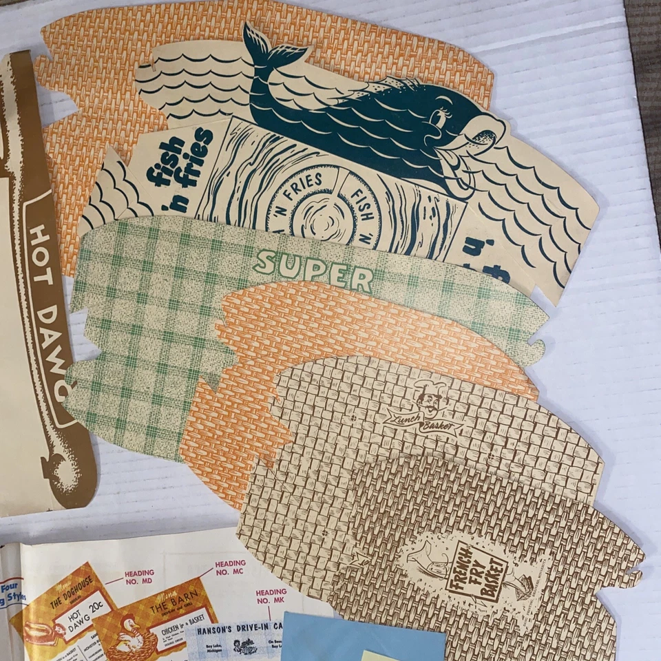 VTG LOT 1950s Ray Bang Diner Paper Basket Franchise Samples Brainerd MN Prop - Image 4 of 4