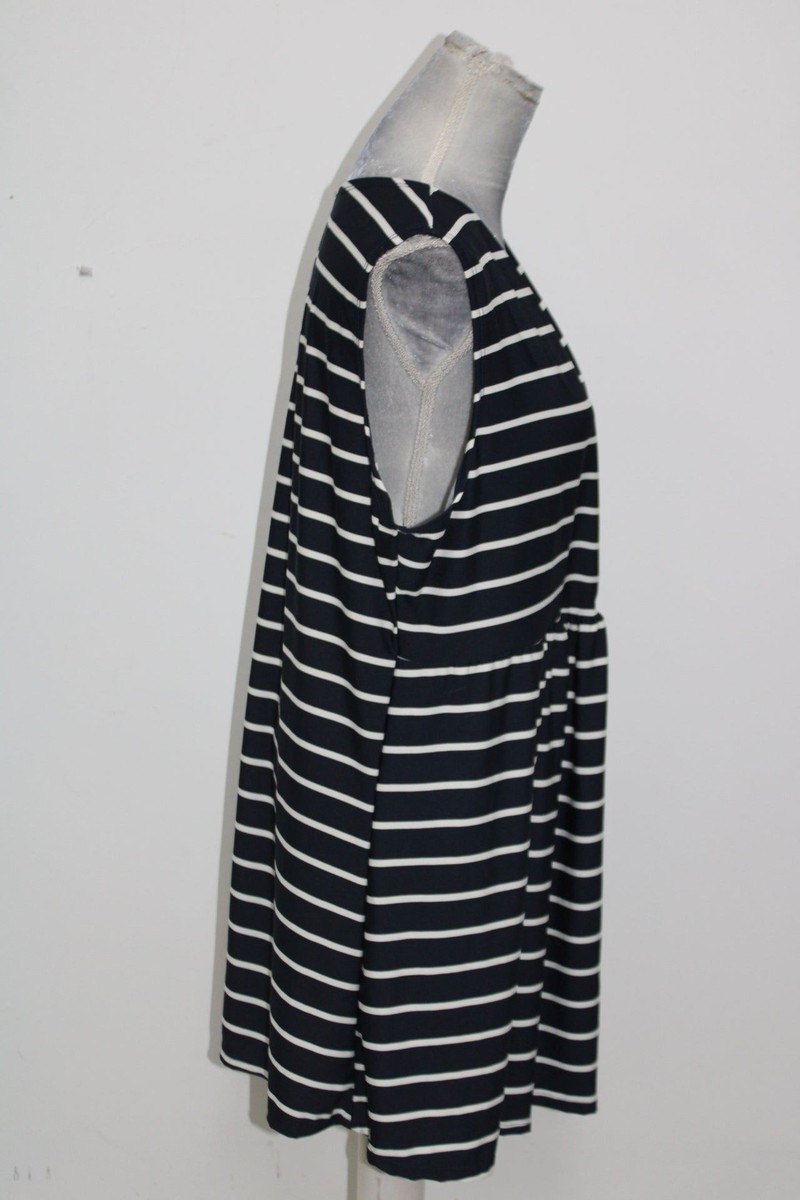 BELLA FLARE WOMEN'S STRIPE TOP, BLACK, SIZE 2X- NEW WITHOUT