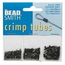 Crimps Tube Beads Black Oxide Assortment 41543
