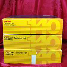  3 Kodak Carousel Transvue 140 Slide Trays With Original Boxes