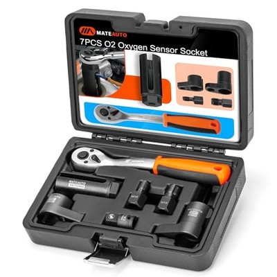 7PCS Oxygen Sensor Socket Set, O2 Sensor Socket and Thread Chaser Set w/Quick
