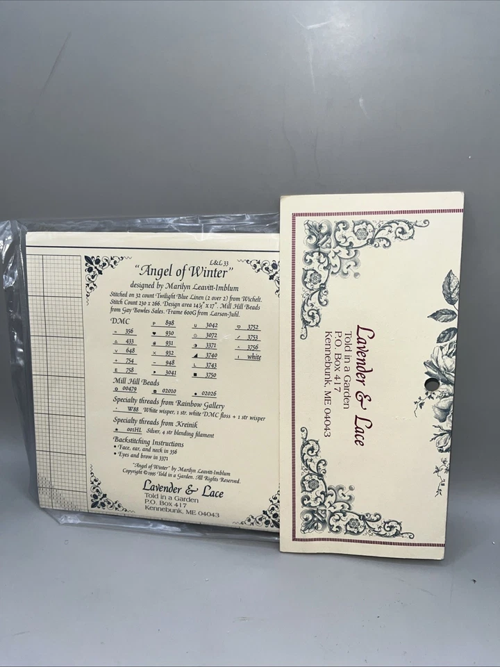 Lavender & Lace Cross Stitch Pattern “Angel of Winter” L&L33 NEW - Image 2 of 2