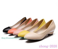 Womens Ladies Low Heels Pumps Candy Color Work Office Dress casual Formal Shoes