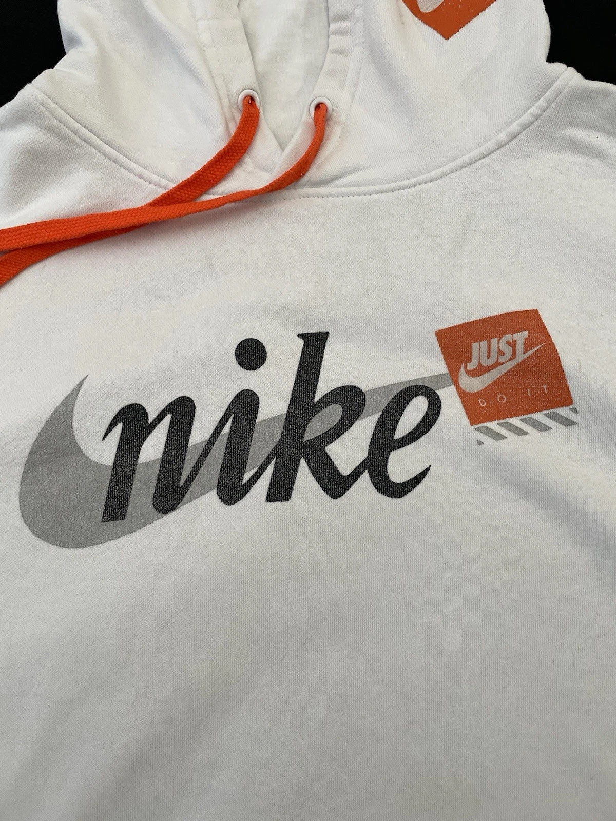OFF WHITE Felpa con cappuccio Nike Club JDI Just Do It XL bianca 30° anniversario bianco sporco RARA AV5905
