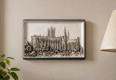Chester Kathedrale Ivorex 3D Wandrelief Vintage Arthur Osborne Sammlerstück