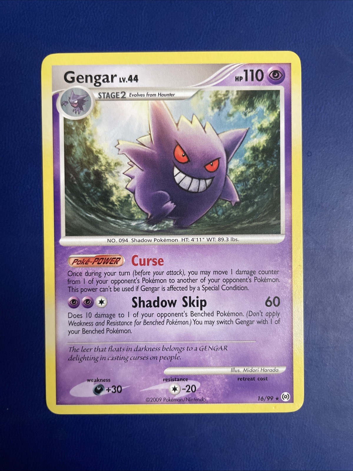 Pokemon Gengar Lv.44 16/99 Diamond & Pearl Arceus 2009 Rare NM