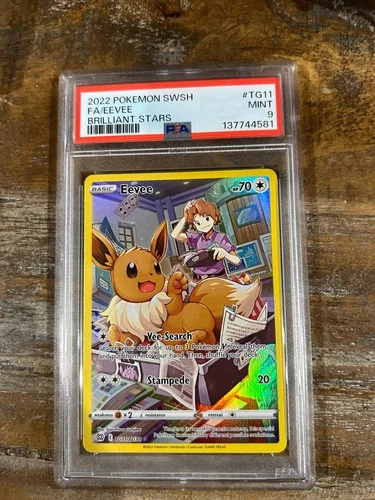 POKEMON 2022 Brilliant Stars Full Art EEVEE #TG11 PSA 9 Mint RARE 2