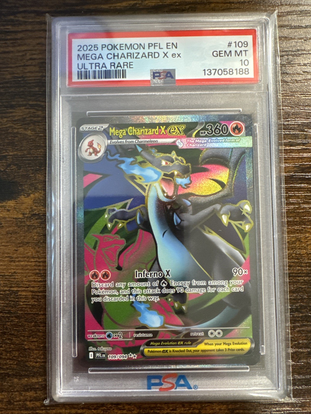 Mega Charizard X ex 109/094 Me02: Phantasmal Flames Holo PSA 10