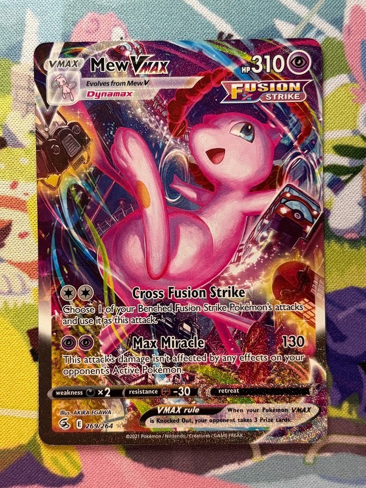 Mew VMAX - 269/264 - Alternate Full Art, Fusion Strike Pokemon Card - NM 2021