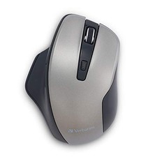 Verbatim Silent Ergonomic Wireless Blue LED Mouse - Graphite 70242 