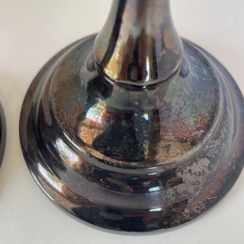 Towle E. P. 4165 Plateado 7” Candelabro Pesado Victoriano Halloween Foto 3 de 4