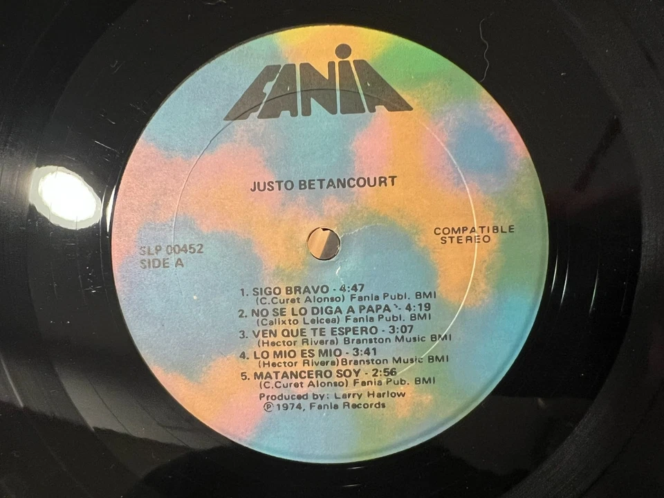 Justo Betancourt – Justo Betancourt Vinyl LP Fania Records 1974 SALSA CHA-CHA - Image 3 of 3