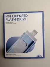 MFi Certified 256GB Flash Drive for iPhone Thumb Drive Photo Stick, Blue