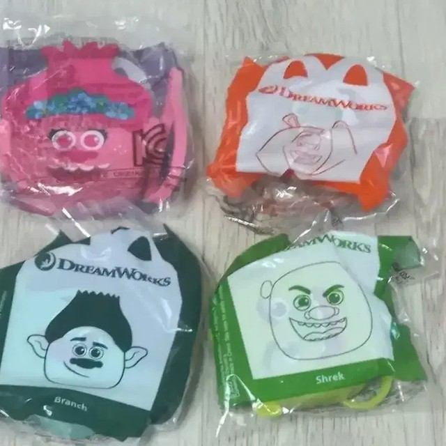 McDonald's Shrek, Branch, Papi, Alex Figurines - Unopened