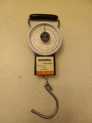 Travelon Travel Luggage Scale & Tape Measure 75 lbs Travel Easier Preowned